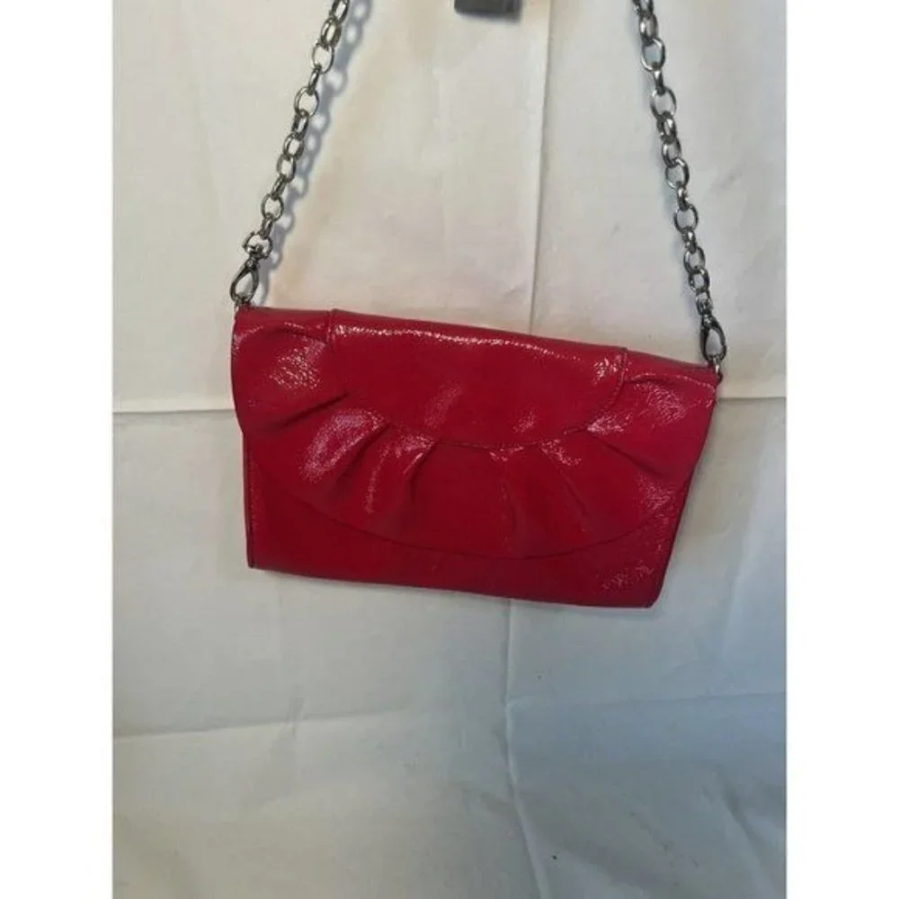 BAEKGAARD scalloped clutch chain strap purse leather Vera Bradley new